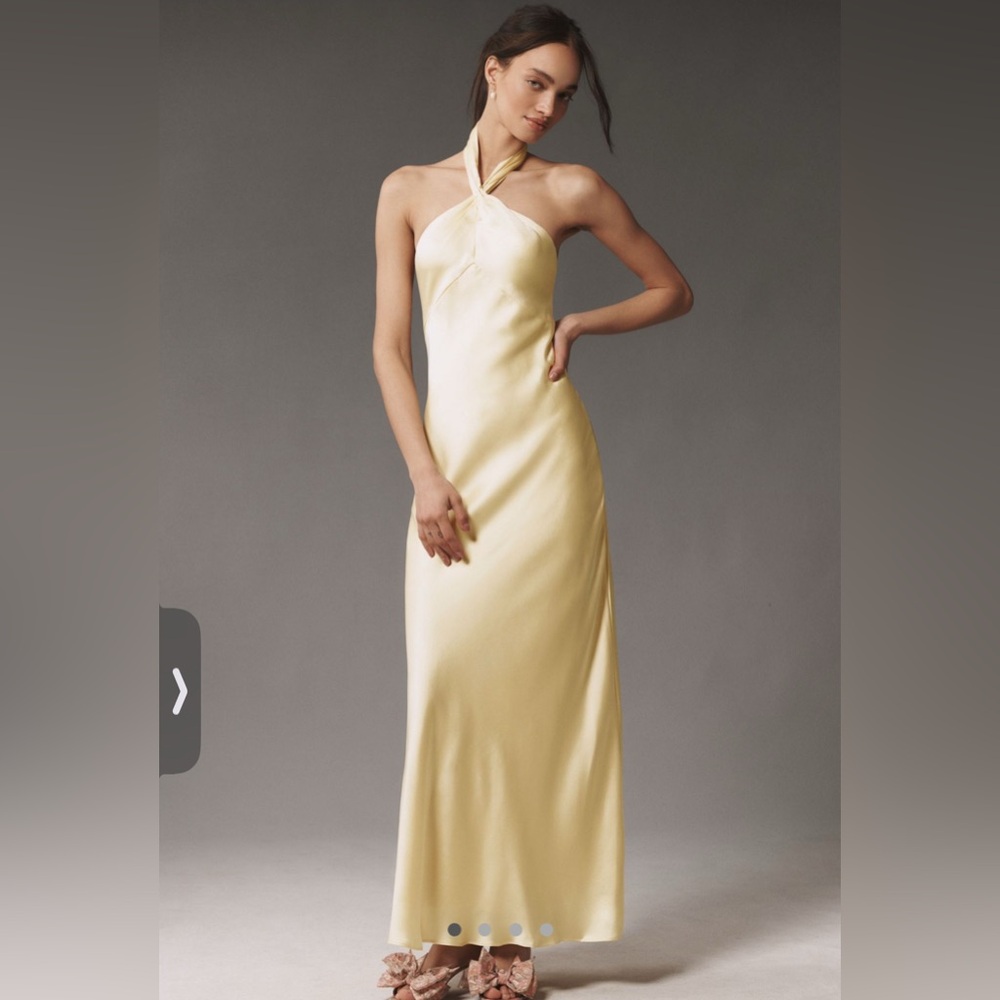 BHLDN Selma Halter Neck Satin Maxi Dress from Anthropologie